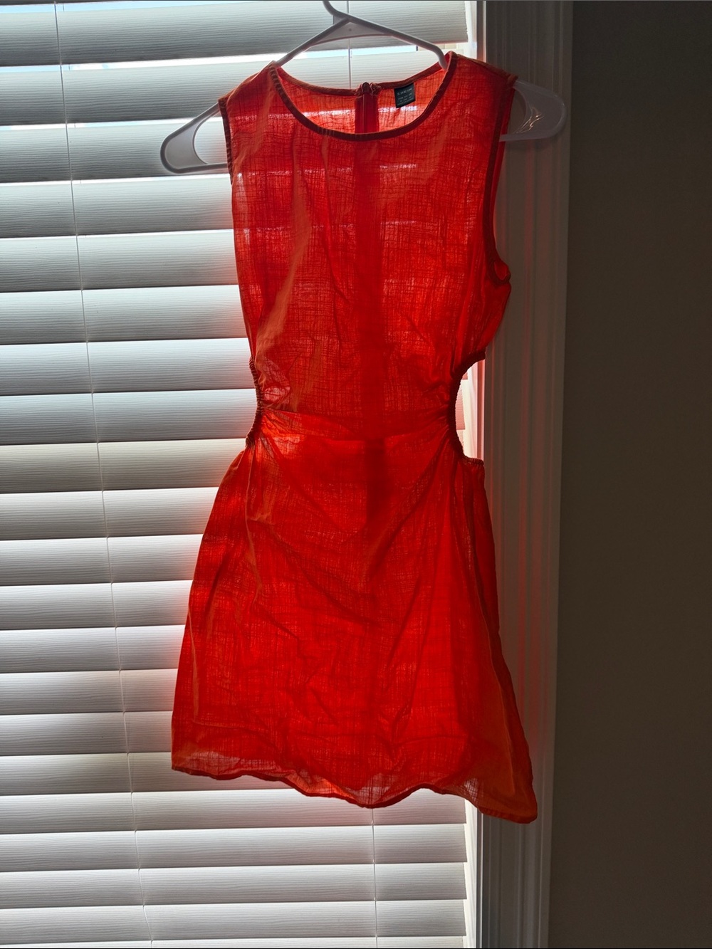 SHEIN Vibrant Red Sleeveless Mini Dress with Side Cutouts